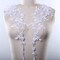 1 Pair 16" Length White Beaded Floral Lace Appliques for Bridal Dress Veil Embellishments